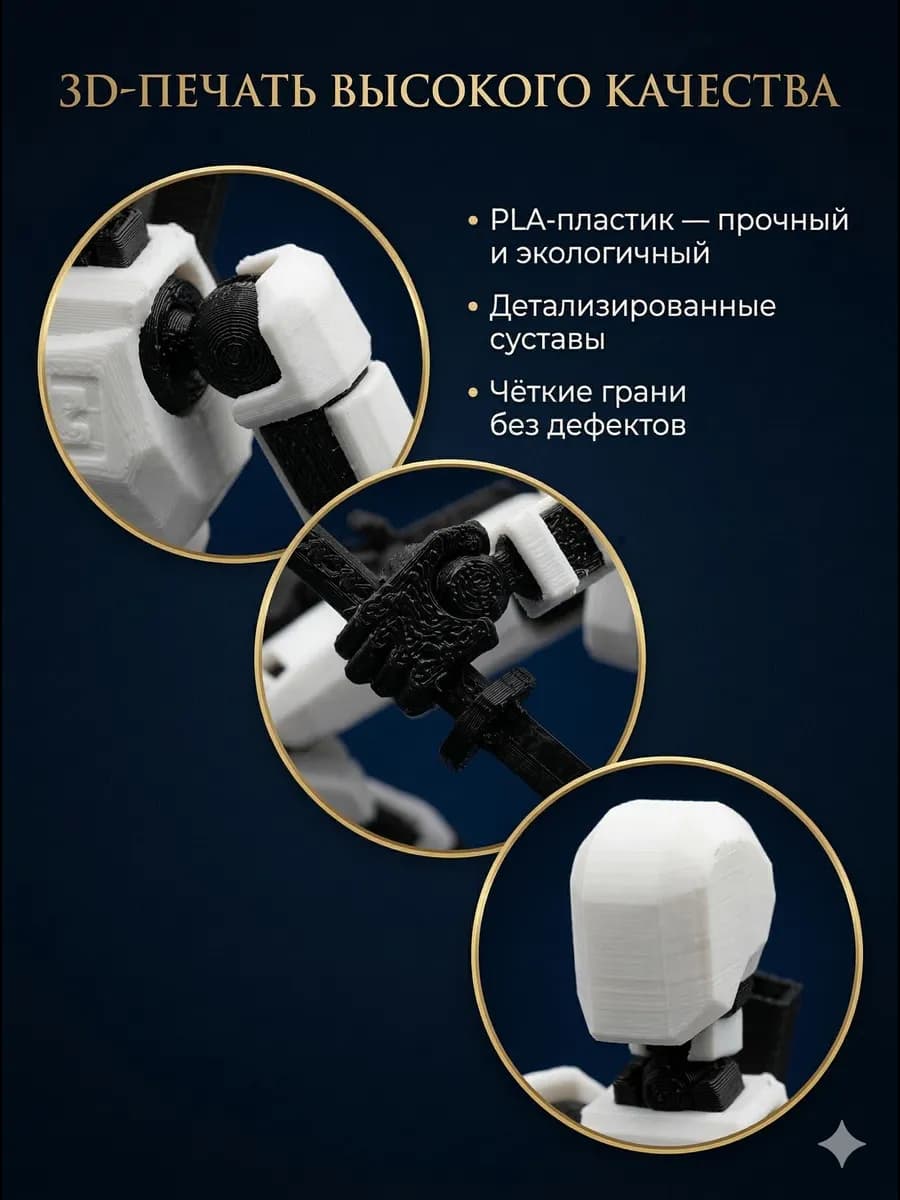 Фигурка шарнирная Dummy с катанами 3D подвижный манекен — миниатюра 4